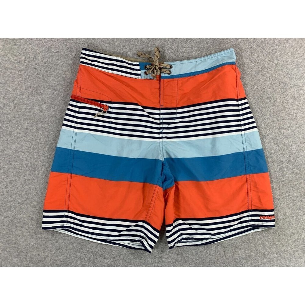 Patagonia Wavefarer Striped Surf‎ Swim SUP Board Shorts (Men's 32) Orange